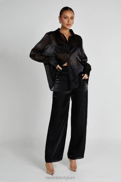 Doorzichtige broek van Kinsley Meshki zwart N4JN1282 kleding