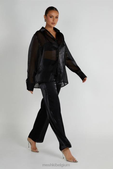 Doorzichtige broek van Kinsley Meshki zwart N4JN1282 kleding