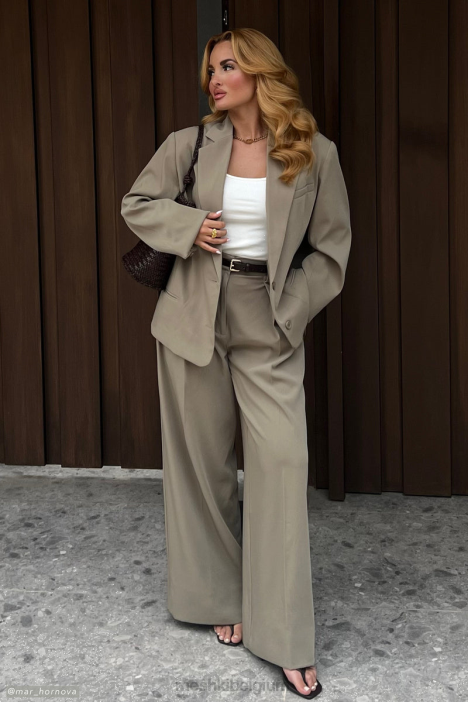 Jemima broek met rechte pijpen Meshki olijf N4JN1440 kleding