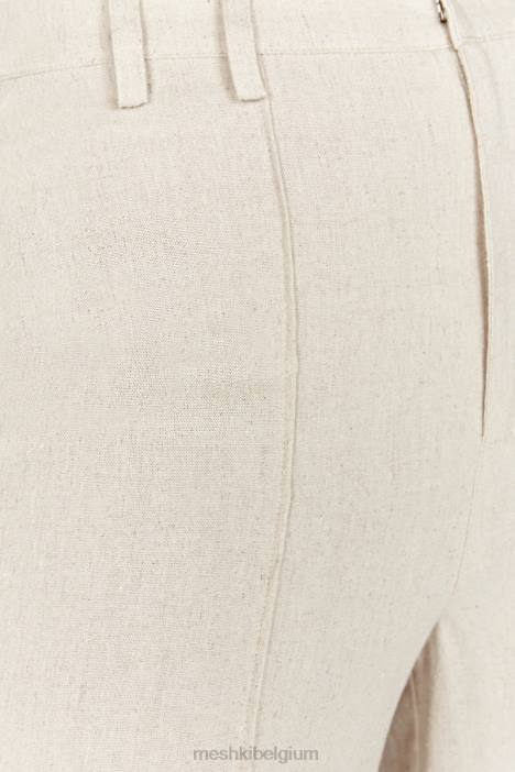 Julie linnen broek met wijde pijpen Meshki natuurlijk N4JN1465 kleding