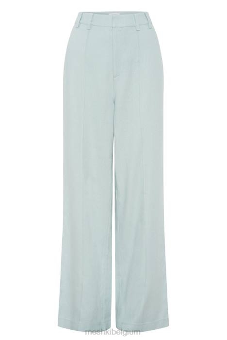 Julie linnen broek met wijde pijpen Meshki poeder blauw N4JN1519 kleding