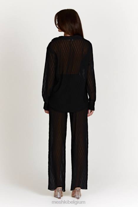 Karla golfplooibroek Meshki zwart N4JN1488 kleding