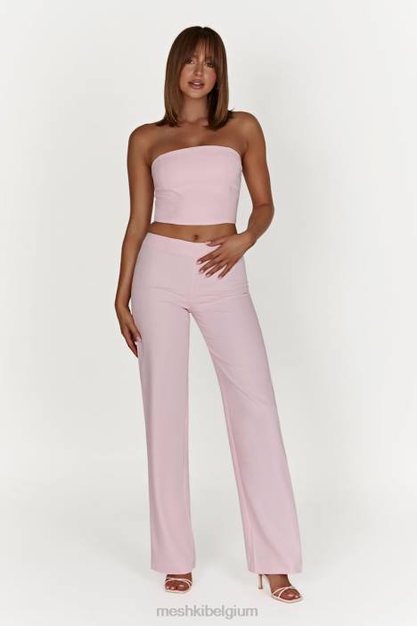 Laurie passende broek met lage taille Meshki roze blos N4JN1462 kleding