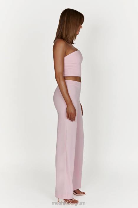 Laurie passende broek met lage taille Meshki roze blos N4JN1462 kleding