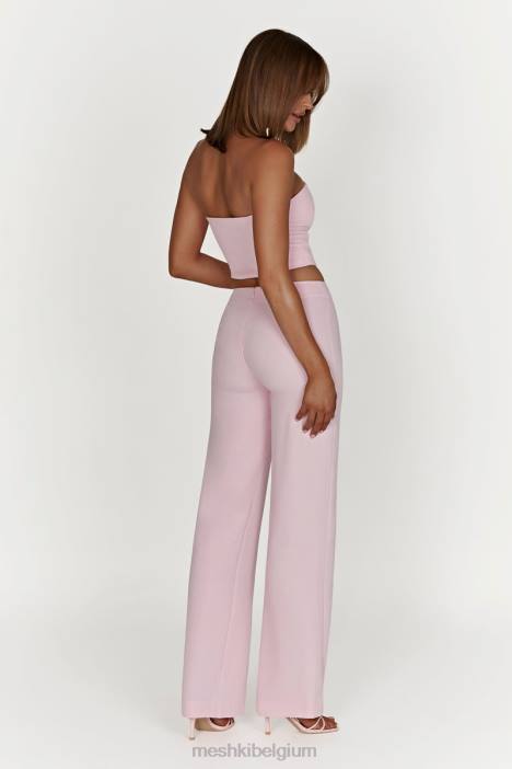 Laurie passende broek met lage taille Meshki roze blos N4JN1462 kleding