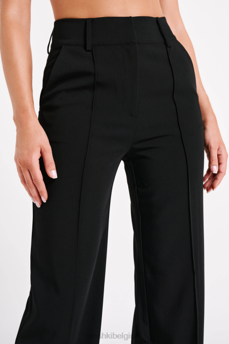 Lisa pantalon met hoge taille Meshki zwart N4JN1247 kleding