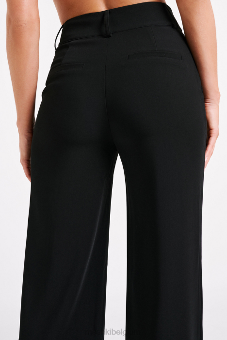 Lisa pantalon met hoge taille Meshki zwart N4JN1247 kleding