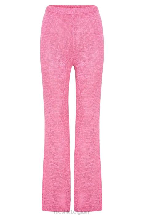 Mary gebreide uitlopende broek Meshki kauwgom roze N4JN1581 kleding
