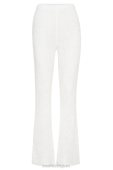 Mary gebreide uitlopende broek Meshki wit N4JN1589 kleding