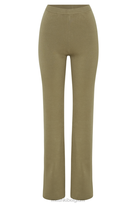 Rosetta flare gebreide broek Meshki olijf N4JN1389 kleding