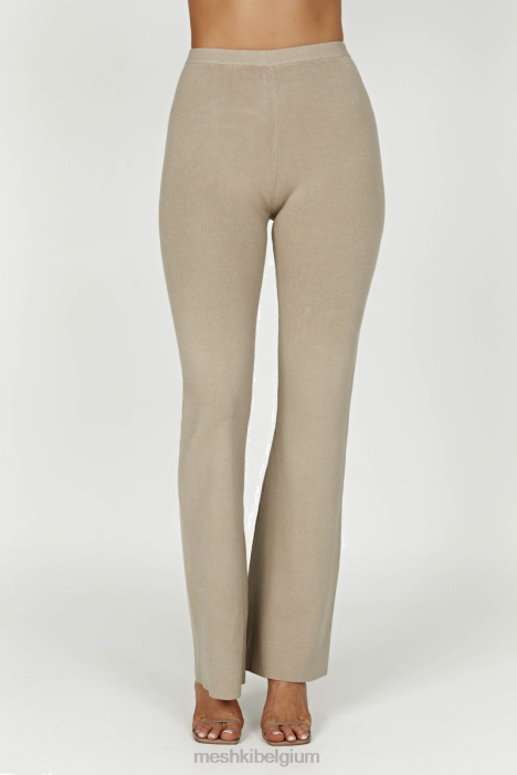 Rosetta flare gebreide broek Meshki taupe N4JN1357 kleding