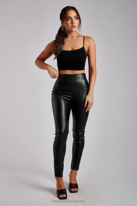 Shayla skinny kunstleren splitbroek Meshki zwart N4JN1340 kleding