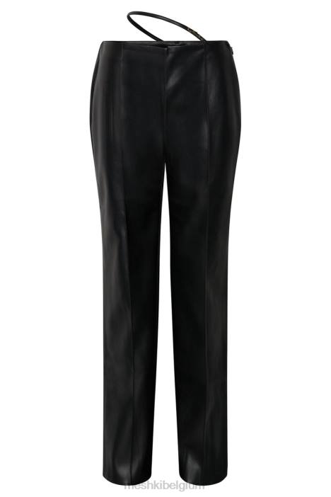 Zarsa pu-broek met wijde pijpen en middelhoge taille Meshki zwart N4JN1443 kleding