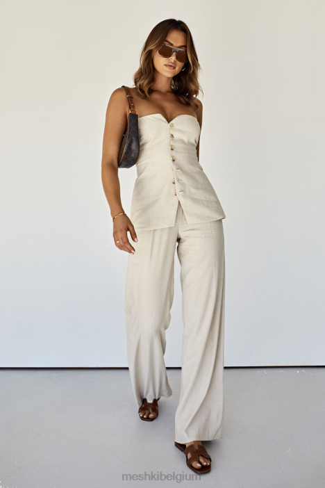 adina linnen broek Meshki natuurlijk N4JN1261 kleding