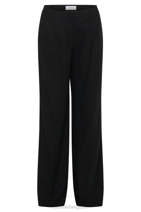 adina linnen broek Meshki zwart N4JN1266 kleding