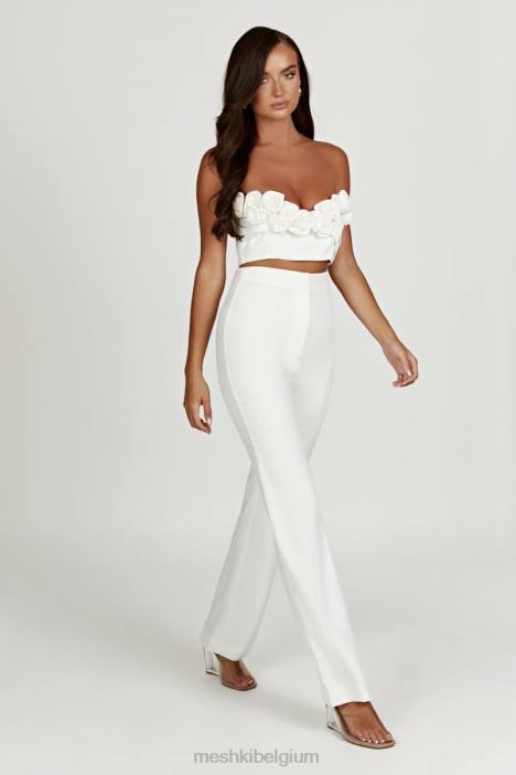 allanah broek met rechte pijpen Meshki wit N4JN1276 kleding