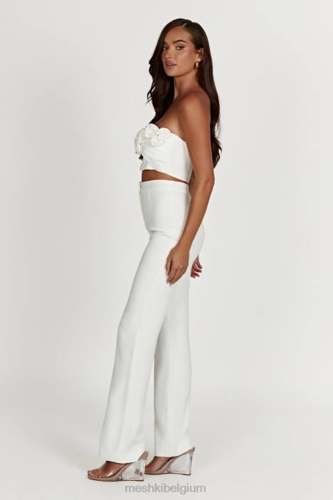 allanah broek met rechte pijpen Meshki wit N4JN1276 kleding