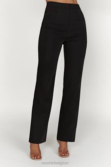allanah broek met rechte pijpen Meshki zwart N4JN1311 kleding