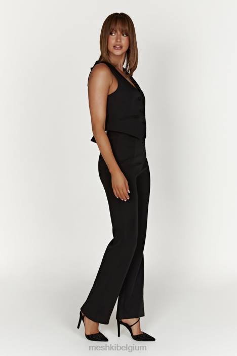 allanah broek met rechte pijpen Meshki zwart N4JN1311 kleding