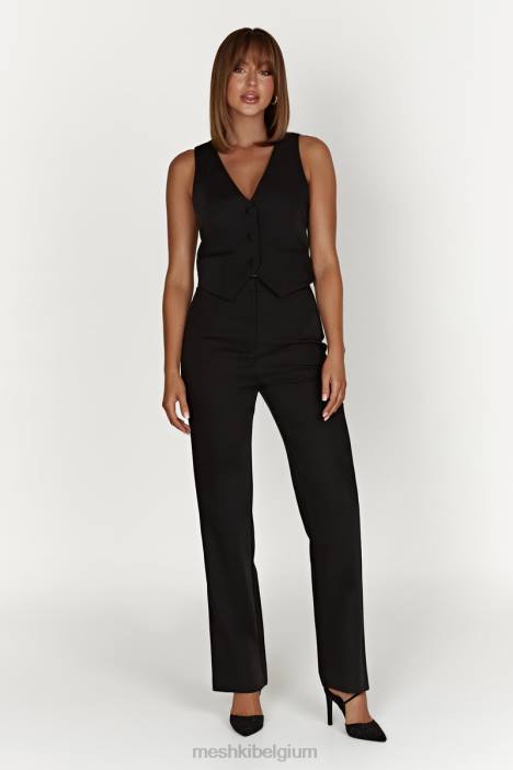 allanah broek met rechte pijpen Meshki zwart N4JN1311 kleding