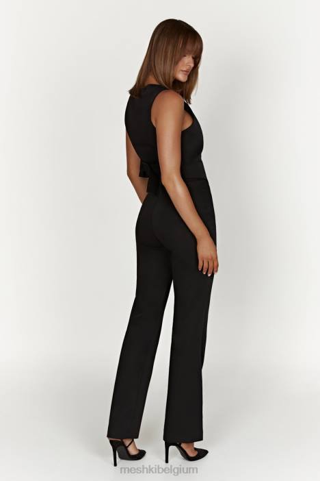 allanah broek met rechte pijpen Meshki zwart N4JN1311 kleding