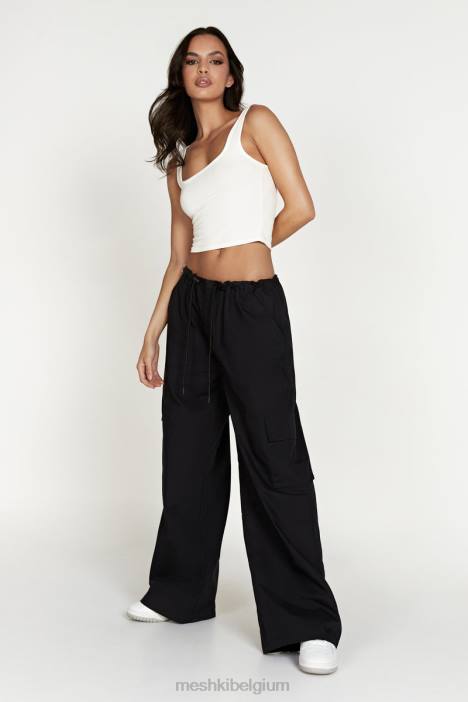 amara parachutebroek Meshki zwart N4JN1592 kleding