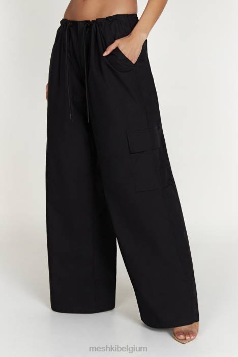 amara parachutebroek Meshki zwart N4JN1592 kleding