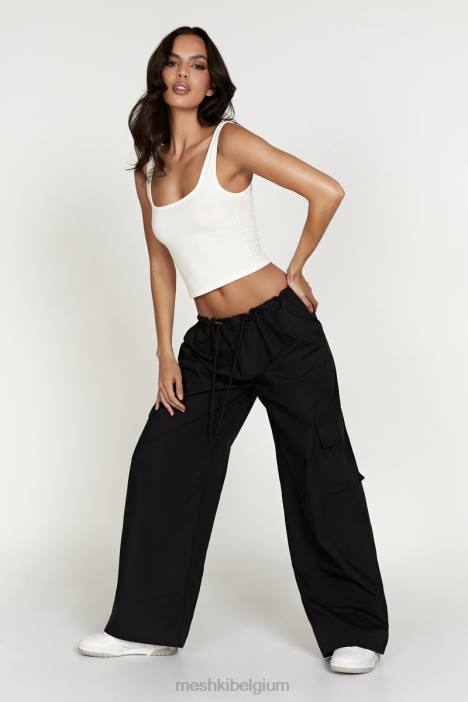 amara parachutebroek Meshki zwart N4JN1592 kleding