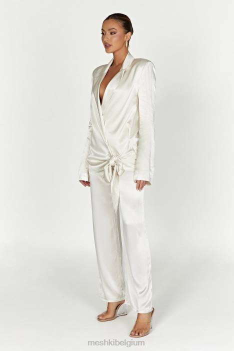 aspyn satijnen broek Meshki ivoor N4JN1517 kleding