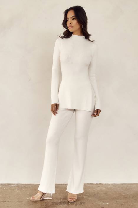 jovie gebreide broek Meshki gebroken wit N4JN1318 kleding