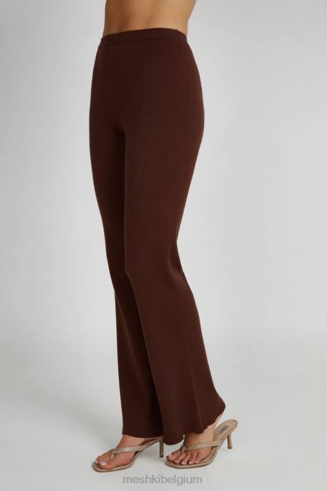 jovie gebreide broek Meshki hazelnoot N4JN1331 kleding