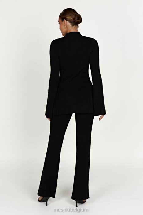 jovie gebreide broek Meshki zwart N4JN1393 kleding