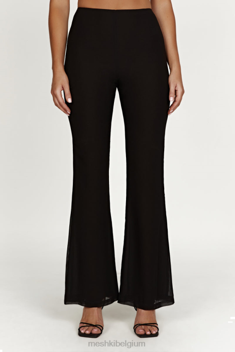 madeliefje chiffon broek Meshki zwart N4JN1436 kleding