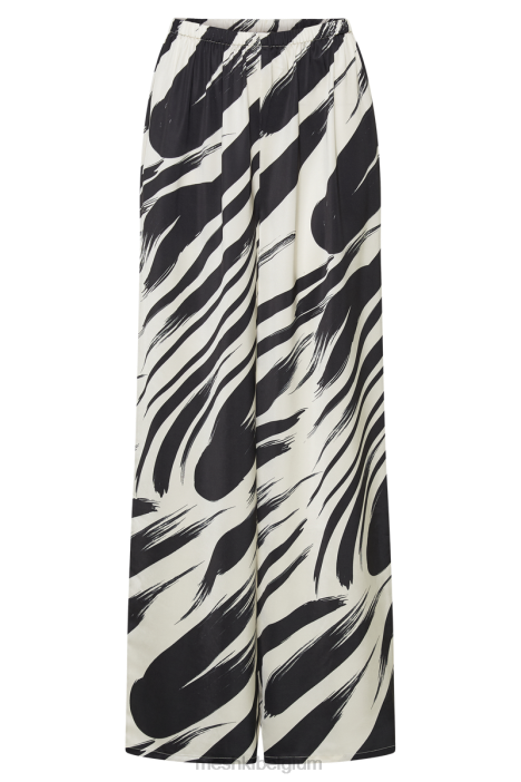marciela bedrukte satijnen broek met rechte pijpen Meshki abstracte afdruk N4JN1236 kleding