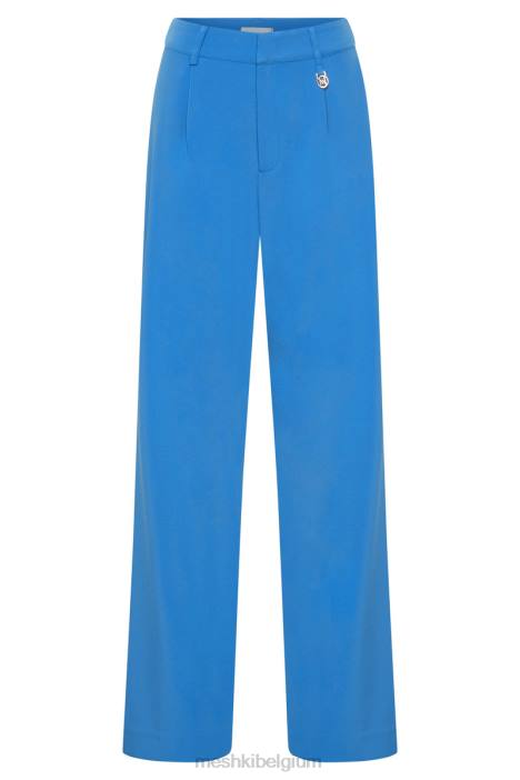 minu broek met middelhoge taille en wijde pijpen Meshki azuur blauw N4JN1514 kleding