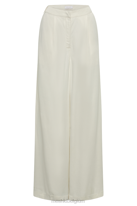 nour satijnen broek met wijde pijpen Meshki ivoor N4JN1376 kleding