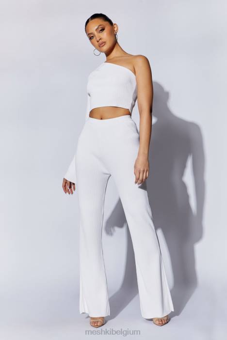 rue gebreide uitlopende broek Meshki wit N4JN1513 kleding
