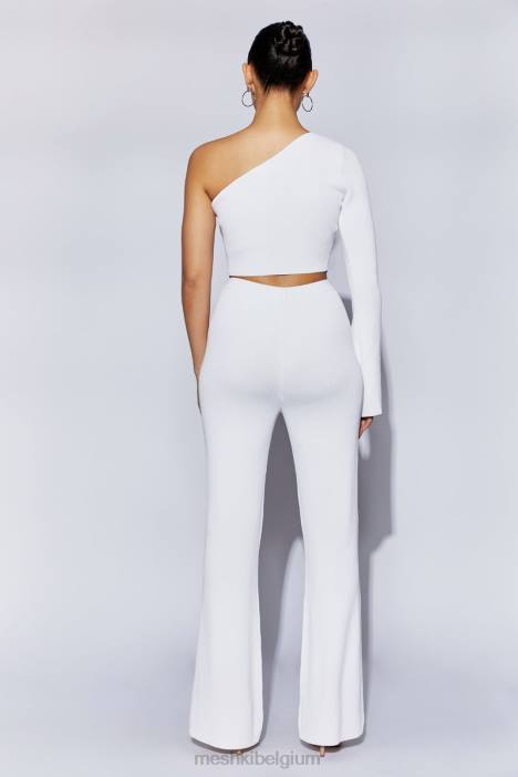 rue gebreide uitlopende broek Meshki wit N4JN1513 kleding