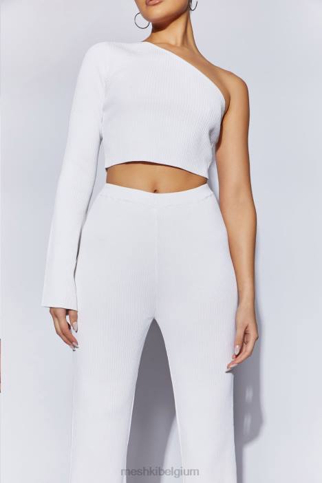 rue gebreide uitlopende broek Meshki wit N4JN1513 kleding
