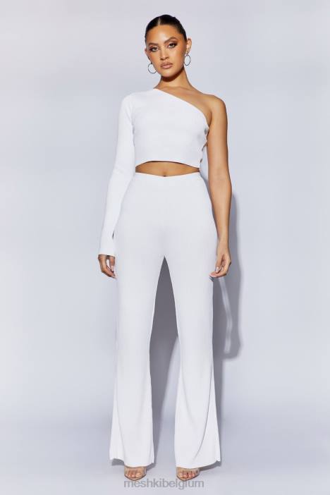 rue gebreide uitlopende broek Meshki wit N4JN1513 kleding
