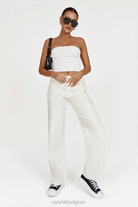 Ainsley jeans met middelhoge taille Meshki ecru N4JN1491 kleding