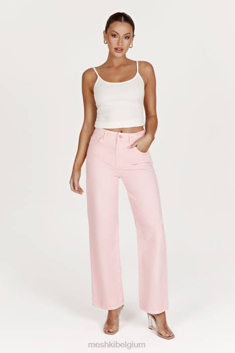 Ainsley jeans met middelhoge taille Meshki roze blos N4JN1605 kleding