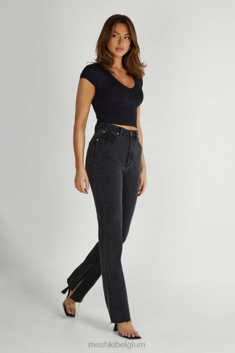 Lauren jeans met rechte pijpen Meshki zwart gewassen N4JN1232 kleding