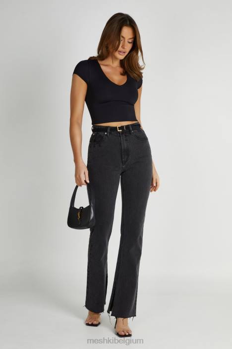 Lauren jeans met rechte pijpen Meshki zwart gewassen N4JN1232 kleding