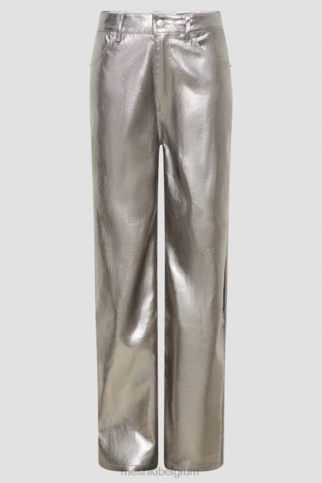 Minnie metallic rechte jeans Meshki zilver N4JN1270 kleding