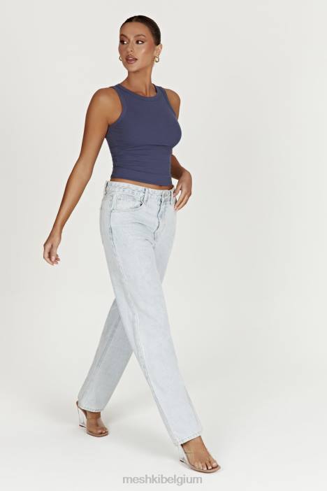 Rumi slouchy jeans met lage taille Meshki lichtblauw N4JN1490 kleding