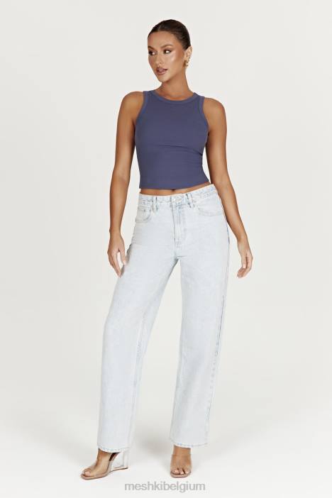Rumi slouchy jeans met lage taille Meshki lichtblauw N4JN1490 kleding