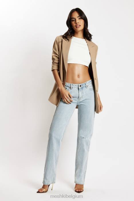 Sonya jeans met lage taille Meshki lichtblauw N4JN1610 kleding