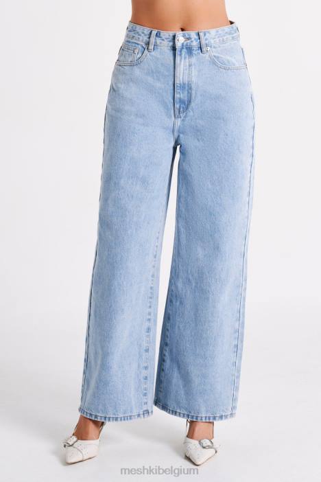 raven wijde jeans Meshki middenblauwe wassing N4JN1243 kleding