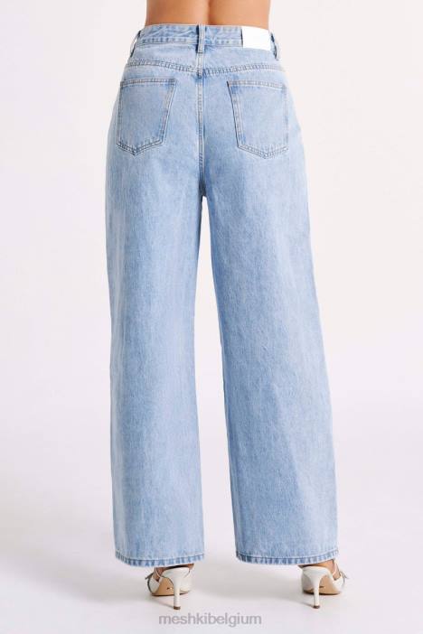 raven wijde jeans Meshki middenblauwe wassing N4JN1243 kleding